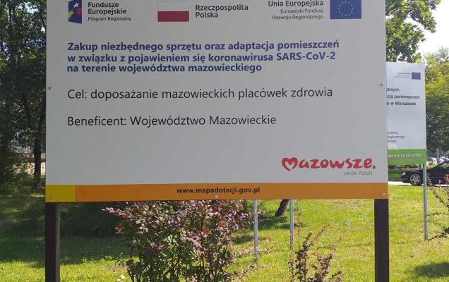 Tablica dotacyjna na terenie WIM.