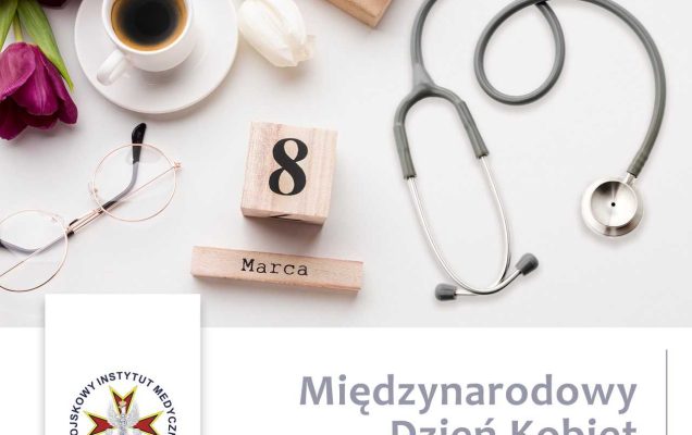 plakat dzień kobiet w WIM. Napis Międzynarodowy Dzień Kobiet 8 marca