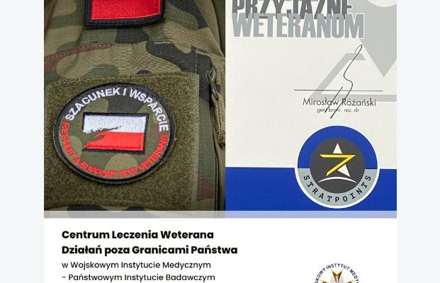 Certyfikat Miejsce Przyjazna Weteranom oraz logo WIM-PIB