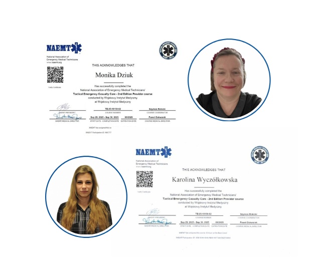 Karolina Wyczółkowska i Magdalena Dziuk. Zdjęcia certyfikatów.