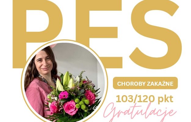 Dominika Jaskóła Polkowska z bukietem kwiatów.